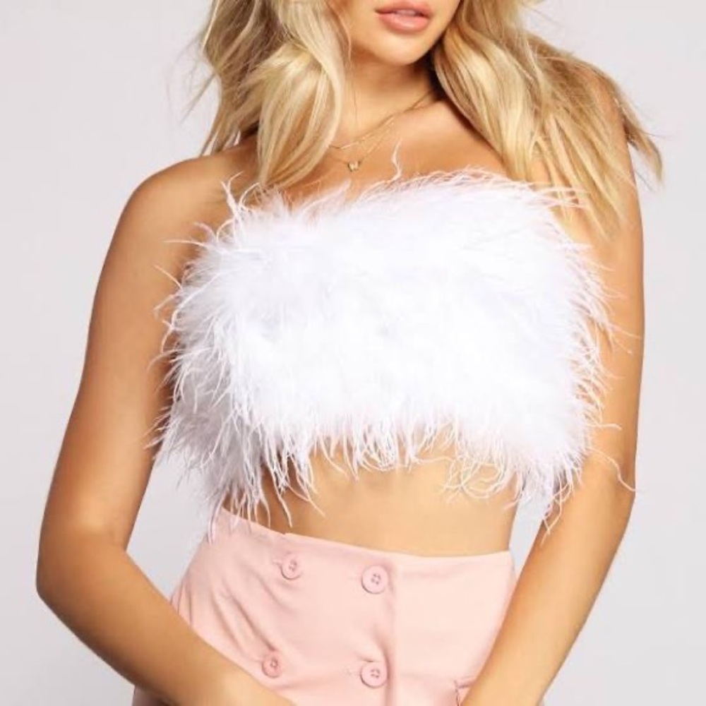 Feather Crop Top NWT